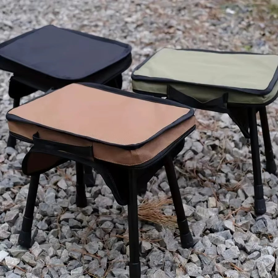 Outdoor Table and Chair Dual-Use Table, Liftable Portable Stool Outdoor Fishing Camping Chair Desk