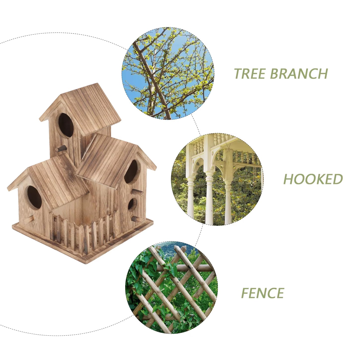 Cockatiel Nesting House Outdoor Bird House Outdoor Garden Bird House Wood Parakeet Nest Standing Feeder outside Toys Outdoor