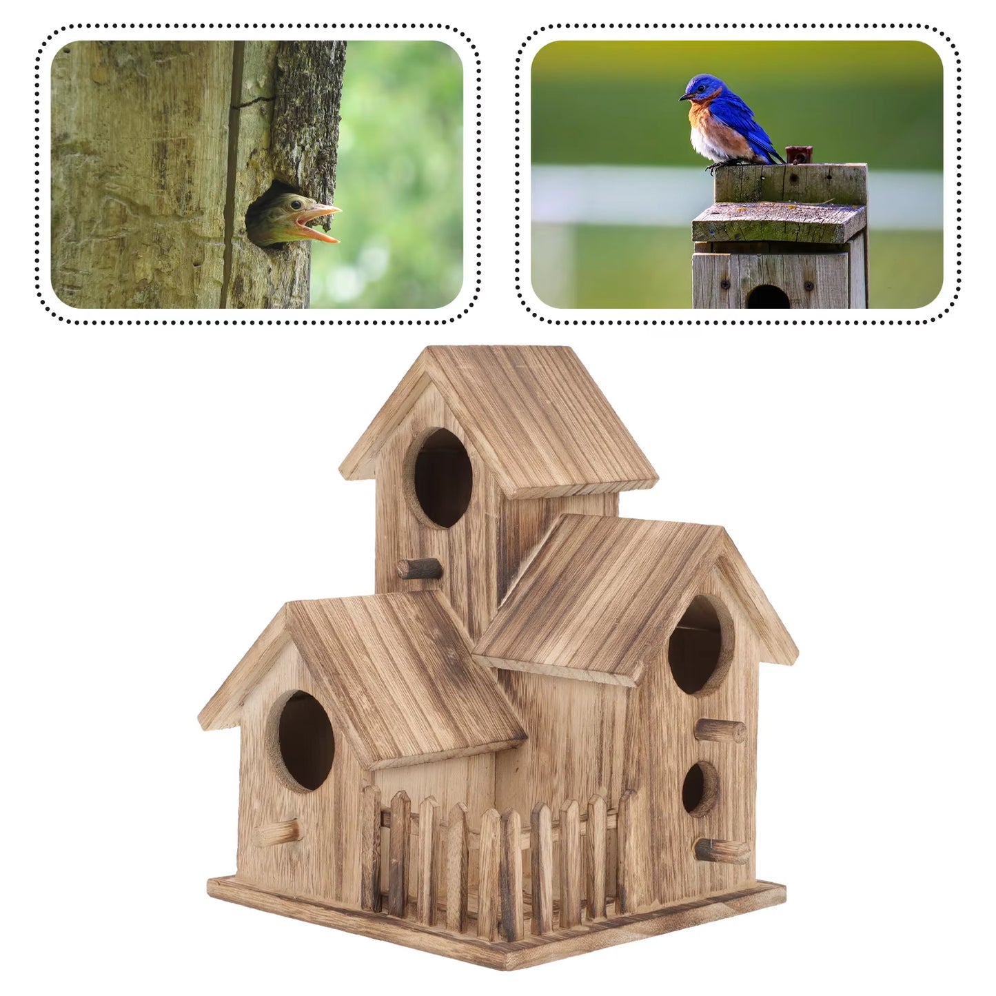 Cockatiel Nesting House Outdoor Bird House Outdoor Garden Bird House Wood Parakeet Nest Standing Feeder outside Toys Outdoor