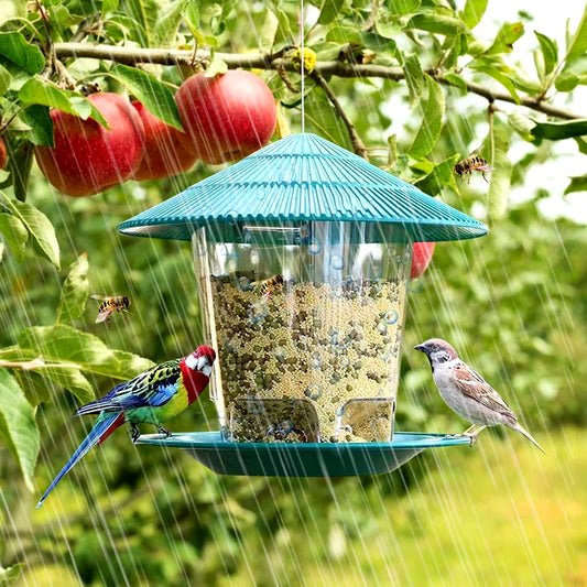 Bird Feeder Automatic Foot Feeding Tool Outdoor Bird Feeder Hanging Nut Feeding Multiple Hole Dispenser Holder Food Container
