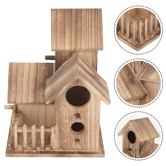 Cockatiel Nesting House Outdoor Bird House Outdoor Garden Bird House Wood Parakeet Nest Standing Feeder outside Toys Outdoor