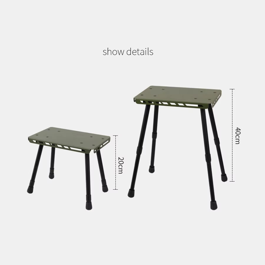 Outdoor Table and Chair Dual-Use Table, Liftable Portable Stool Outdoor Fishing Camping Chair Desk