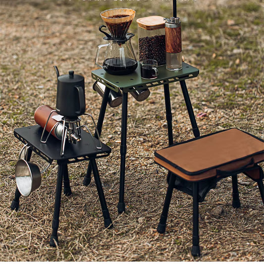 Outdoor Table and Chair Dual-Use Table, Liftable Portable Stool Outdoor Fishing Camping Chair Desk